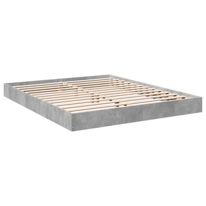 Cadru de pat, gri beton, 160x200 cm, lemn prelucrat WALTI