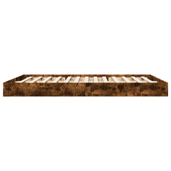 Cadru de pat fără saltea Stejar afumat 160x200cm Lemn prelucrat - WALTI WALTI