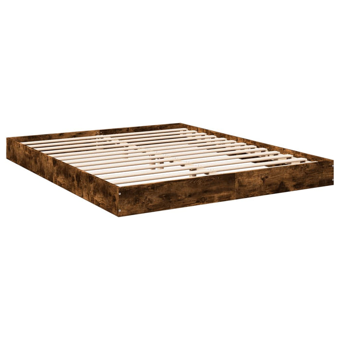 Cadru de pat fără saltea Stejar afumat 160x200cm Lemn prelucrat - WALTI WALTI