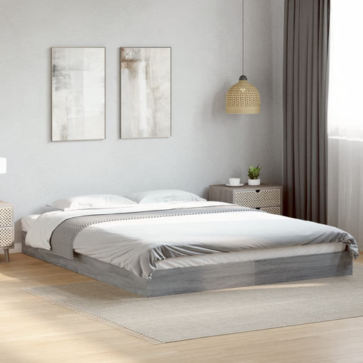 Cadru de pat fără saltea Gri Sonoma 160x200cm lemn prelucrat - WALTI WALTI