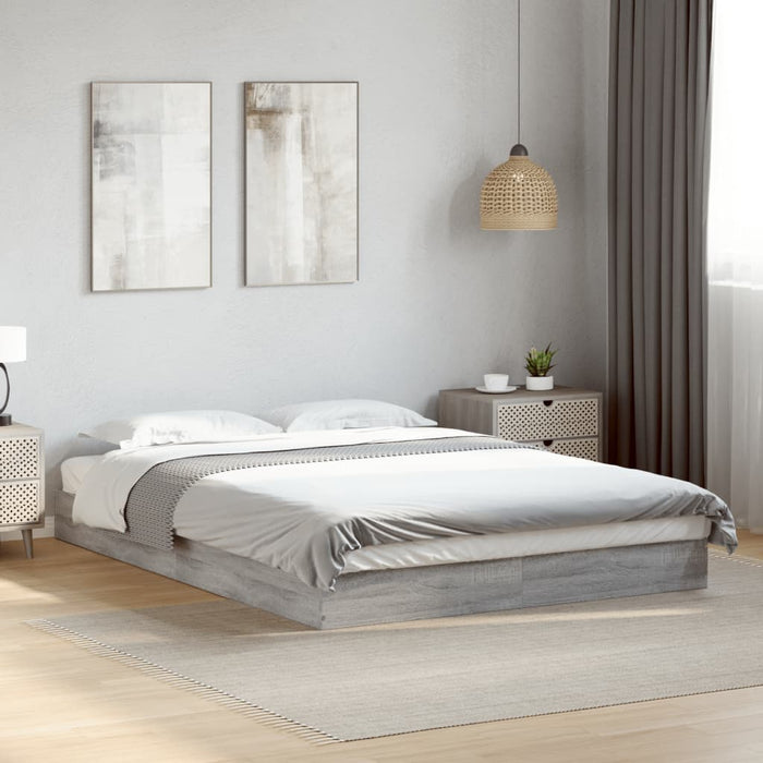 Cadru de pat, gri sonoma, 140x200 cm, lemn prelucrat - WALTI WALTI