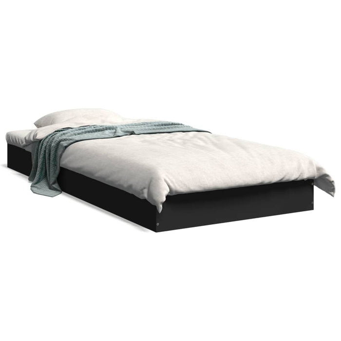 Cadru de pat, negru, 75x190 cm, lemn prelucrat - WALTI WALTI