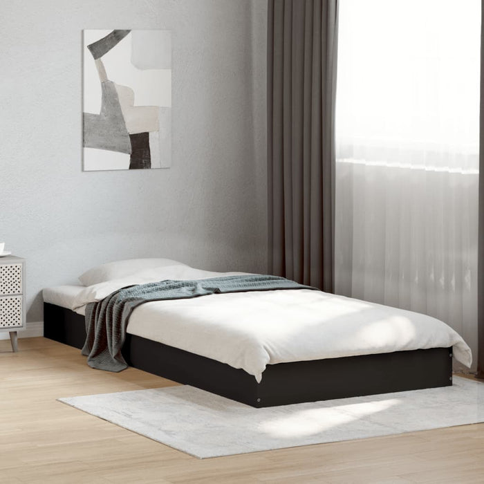 Cadru de pat, negru, 75x190 cm, lemn prelucrat - WALTI WALTI