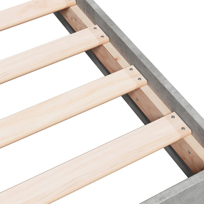 Cadru de pat, gri beton, 75x190 cm, lemn prelucrat - WALTI WALTI