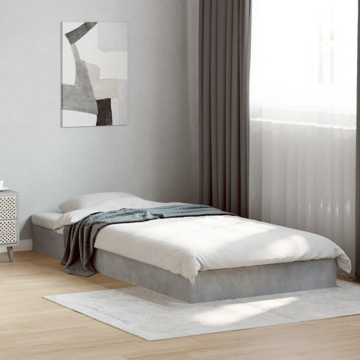 Cadru de pat, gri beton, 75x190 cm, lemn prelucrat - WALTI WALTI