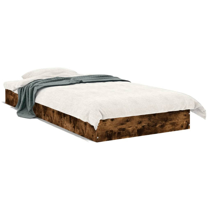 Cadru pat fără saltea, stejar fumuriu 75x190 cm lemn prelucrat - WALTI WALTI