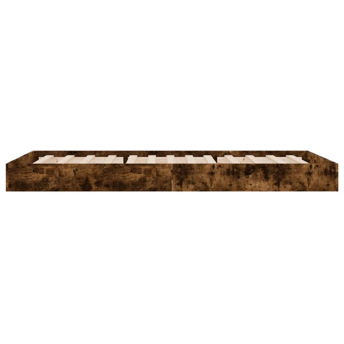 Cadru pat fără saltea, stejar fumuriu 75x190 cm lemn prelucrat - WALTI WALTI