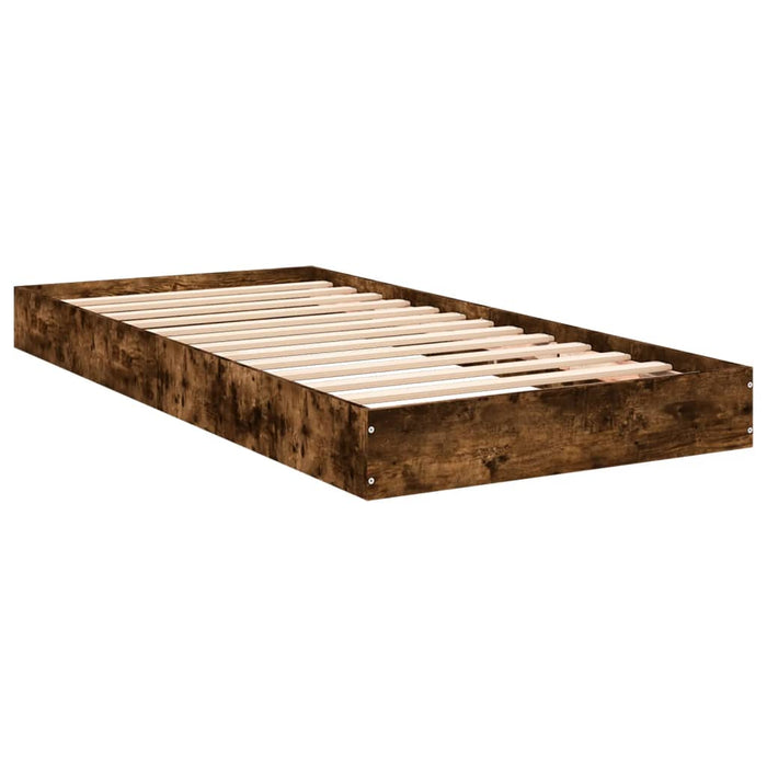 Cadru pat fără saltea, stejar fumuriu 75x190 cm lemn prelucrat - WALTI WALTI