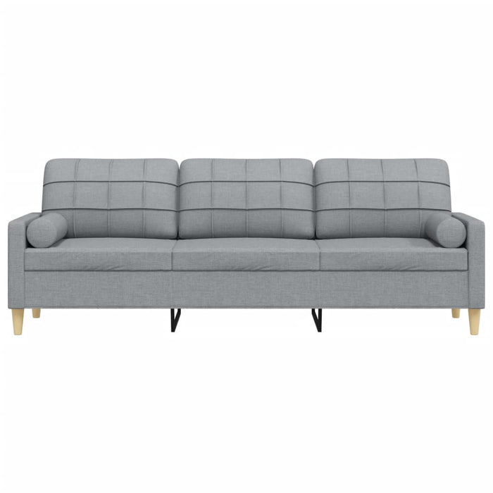Canapea cu 3 locuri cu pernuțe, gri deschis, 210 cm, textil - WALTI WALTI
