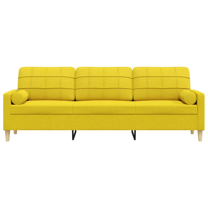 Canapea cu 3 locuri cu pernuțe, galben deschis, 210 cm, textil - WALTI WALTI