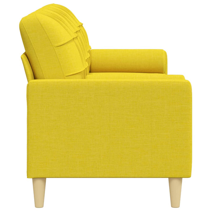 Canapea cu 3 locuri cu pernuțe, galben deschis, 210 cm, textil - WALTI WALTI