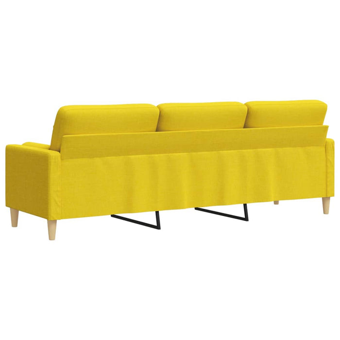 Canapea cu 3 locuri cu pernuțe, galben deschis, 210 cm, textil - WALTI WALTI