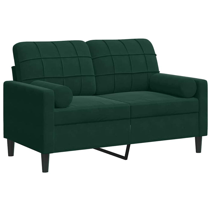 Canapea cu 2 locuri cu pernuțe, verde închis, 120 cm, catifea - WALTI WALTI