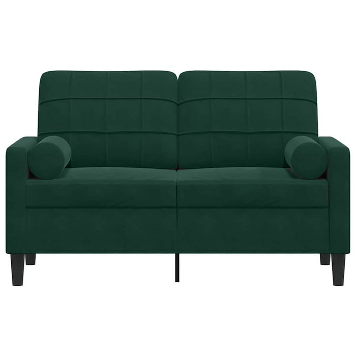 Canapea cu 2 locuri cu pernuțe, verde închis, 120 cm, catifea - WALTI WALTI