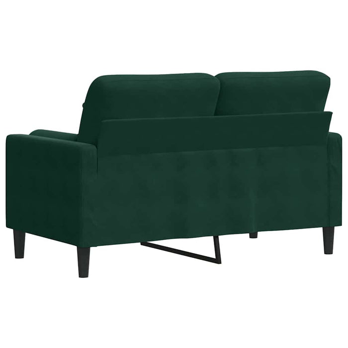 Canapea cu 2 locuri cu pernuțe, verde închis, 120 cm, catifea - WALTI WALTI