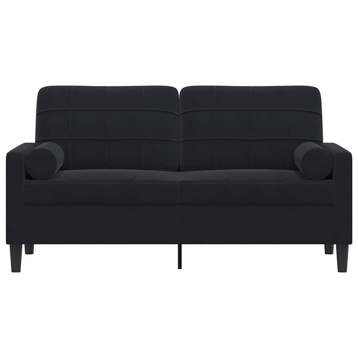 Canapea cu 2 locuri cu pernuțe, negru, 140 cm, catifea - WALTI WALTI