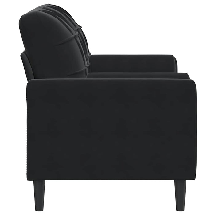 Canapea cu 2 locuri cu pernuțe, negru, 140 cm, catifea - WALTI WALTI