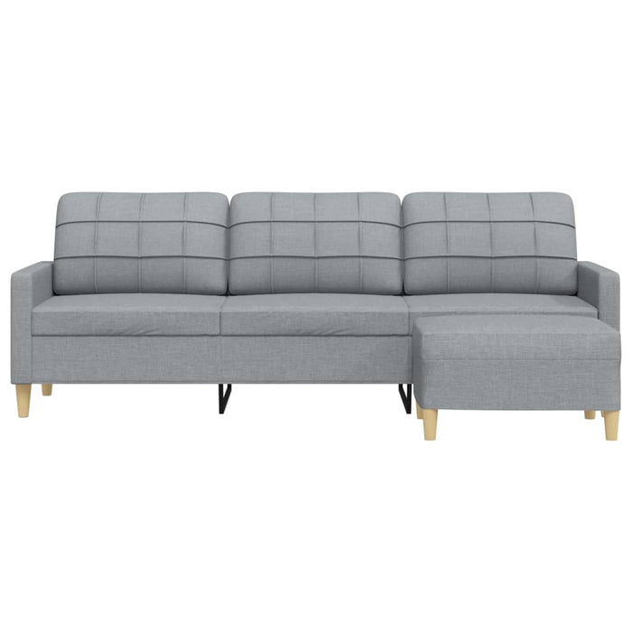 Canapea cu 3 locuri și taburet, gri deschis, 210 cm, textil - WALTI WALTI