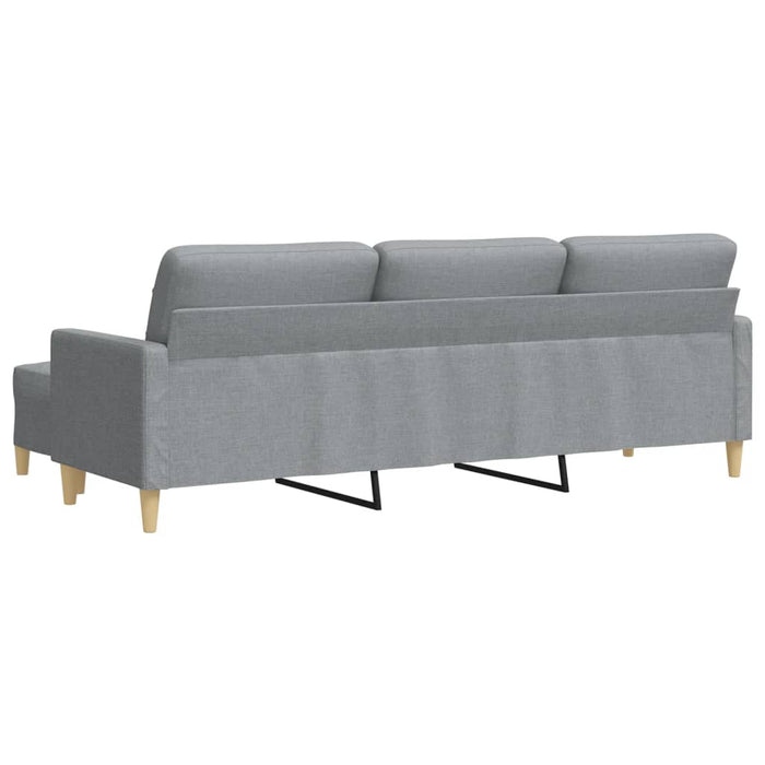 Canapea cu 3 locuri și taburet, gri deschis, 210 cm, textil - WALTI WALTI