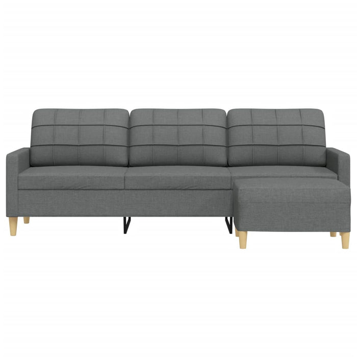 Canapea cu 3 locuri și taburet, gri închis, 210 cm, textil - WALTI WALTI