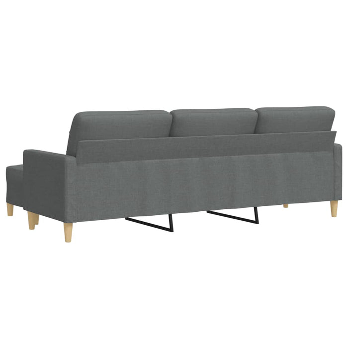 Canapea cu 3 locuri și taburet, gri închis, 210 cm, textil - WALTI WALTI