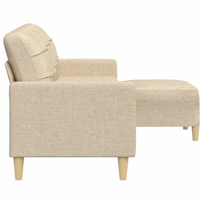Canapea cu 3 locuri și taburet, crem, 210 cm, textil - WALTI WALTI