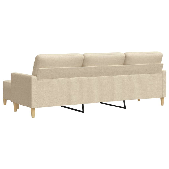 Canapea cu 3 locuri și taburet, crem, 210 cm, textil - WALTI WALTI