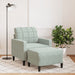 Fotoliu canapea cu taburet, gri deschis, 60 cm, catifea - WALTI WALTI