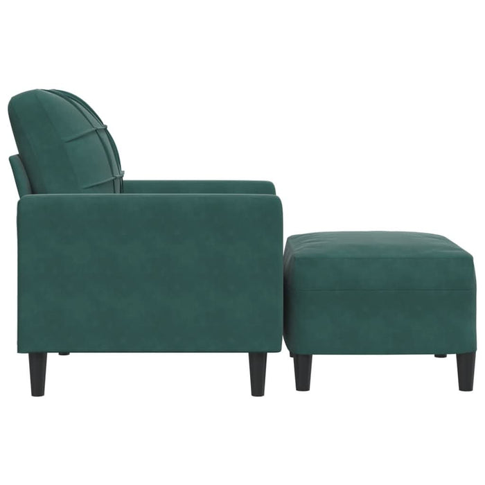 Fotoliu canapea cu taburet, verde închis, 60 cm, catifea - WALTI WALTI