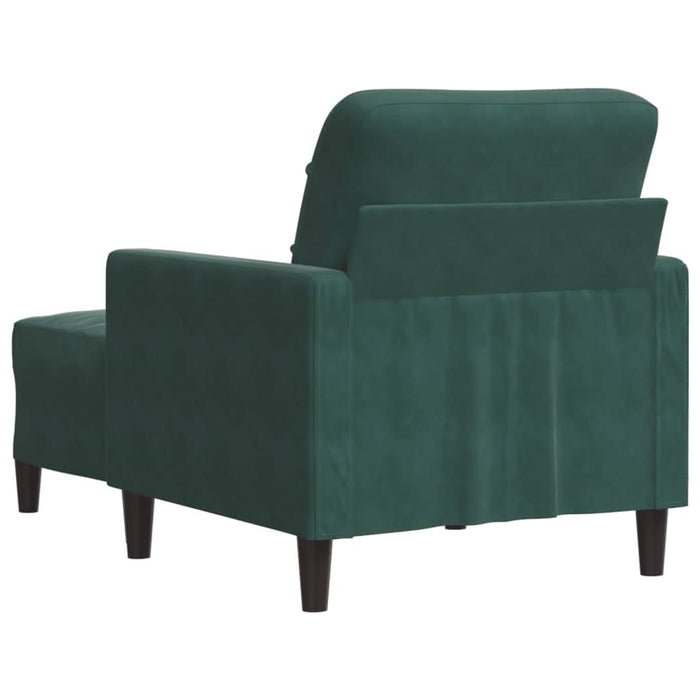Fotoliu canapea cu taburet, verde închis, 60 cm, catifea - WALTI WALTI