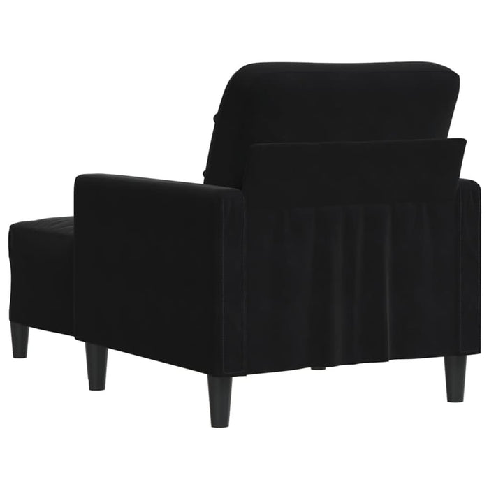 Fotoliu canapea cu taburet, negru, 60 cm, catifea - WALTI WALTI