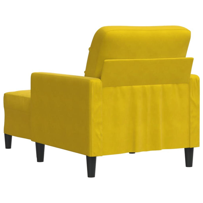 Fotoliu canapea cu taburet, galben, 60 cm, catifea - WALTI WALTI