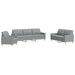 Set de canapele, 3 piese, gri deschis, textil - WALTI WALTI