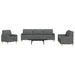 Set de canapele, 3 piese, gri închis, textil - WALTI WALTI