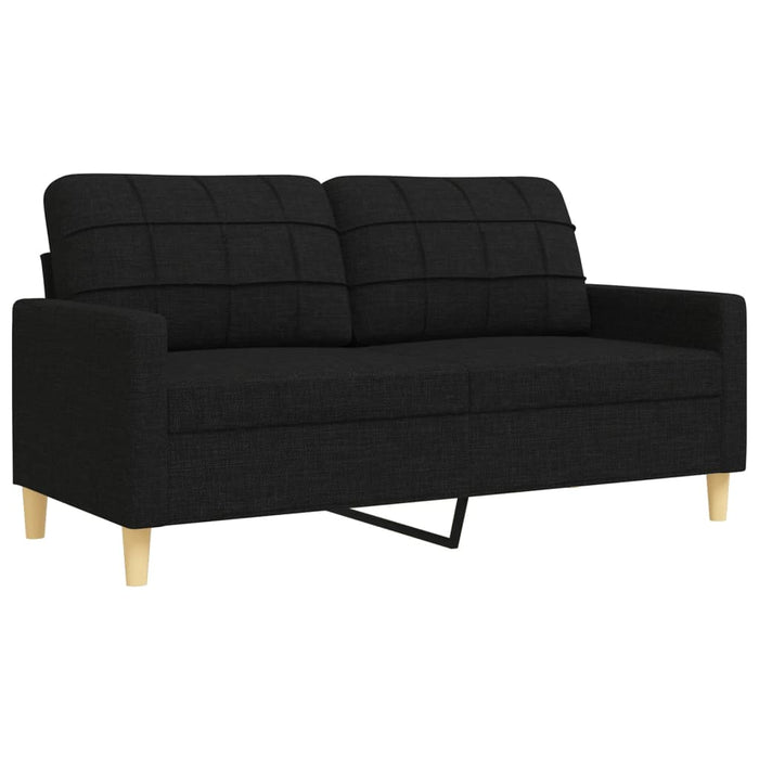 Set de canapele, 3 piese, negru, textil WALTI