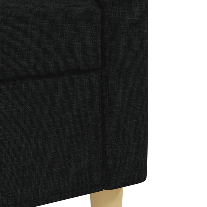 Set de canapele, 3 piese, negru, textil WALTI