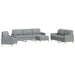 Set canapele cu taburet, 4 piese, gri deschis, textil - WALTI WALTI