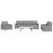 Set canapele cu taburet, 4 piese, gri deschis, textil - WALTI WALTI