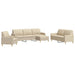 Set de canapele cu taburet, 4 piese, crem, textil - WALTI WALTI