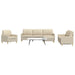 Set de canapele cu taburet, 4 piese, crem, textil - WALTI WALTI