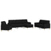 Set de canapele cu taburet, 4 piese, negru, textil - WALTI WALTI