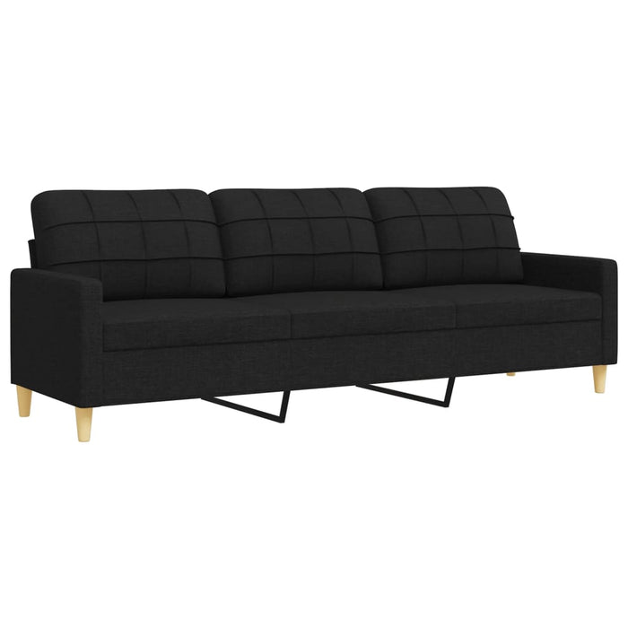 Set de canapele cu taburet, 4 piese, negru, textil - WALTI WALTI