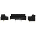 Set de canapele cu taburet, 4 piese, negru, textil - WALTI WALTI
