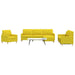 Set canapele cu taburet, 4 piese, galben deschis, textil - WALTI WALTI
