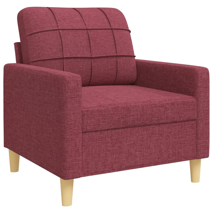 Set canapele cu taburet, 4 piese, roșu vin, material textil - WALTI WALTI