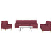 Set canapele cu taburet, 4 piese, roșu vin, material textil - WALTI WALTI
