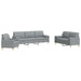 Set de canapele cu perne, 3 piese, gri deschis, textil - WALTI WALTI