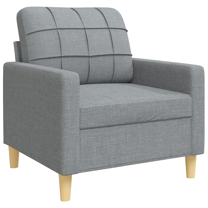 Set de canapele cu perne, 3 piese, gri deschis, textil - WALTI WALTI