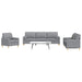 Set de canapele cu perne, 3 piese, gri deschis, textil - WALTI WALTI