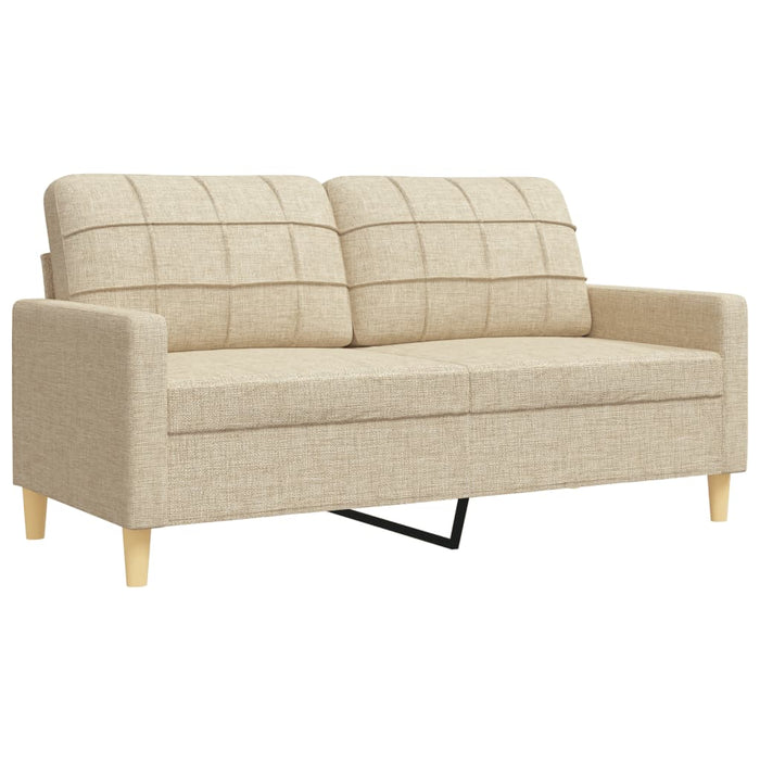 Set de canapele cu perne decorative, 3 piese, crem, textil - WALTI WALTI